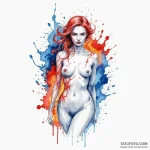 A woman’s form is made of both fire and ice,… — эскиз тату (№1750261966_0, 18.06.2025 15:52) — Tatufoto.com