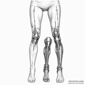 A woman's legs, one is muscular flesh, the ot... - эскиз тату (№1750262599_0, 18.06.2025 16:03) — Tatufoto.com