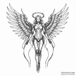 A biomechanical angel, her wings are made of… — эскиз тату (№1750262663_0, 18.06.2025 16:04) — Tatufoto.com
