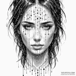 A woman’s portrait, her tears are not water,… — эскиз тату (№1750262726_0, 18.06.2025 16:05) — Tatufoto.com