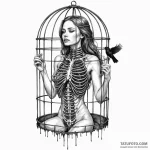 A woman whose body is a cage, and inside her… — эскиз тату (№1750264305_0, 18.06.2025 16:31) — Tatufoto.com