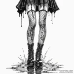 A woman’s legs in torn fishnet stockings and… — эскиз тату (№1750264556_0, 18.06.2025 16:35) — Tatufoto.com