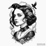 A portrait of edgar allan poe’s lenore, beaut… — эскиз тату (№1750264681_0, 18.06.2025 16:38) — Tatufoto.com