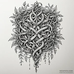 Locked vines strangling relic, artistic tatto... - эскиз тату (№1750265253_0, 18.06.2025 16:47) — Tatufoto.com