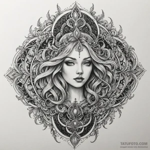 Northern winds tearing veil, concept art for... - эскиз тату (№1750265317_0, 18.06.2025 16:48) — Tatufoto.com