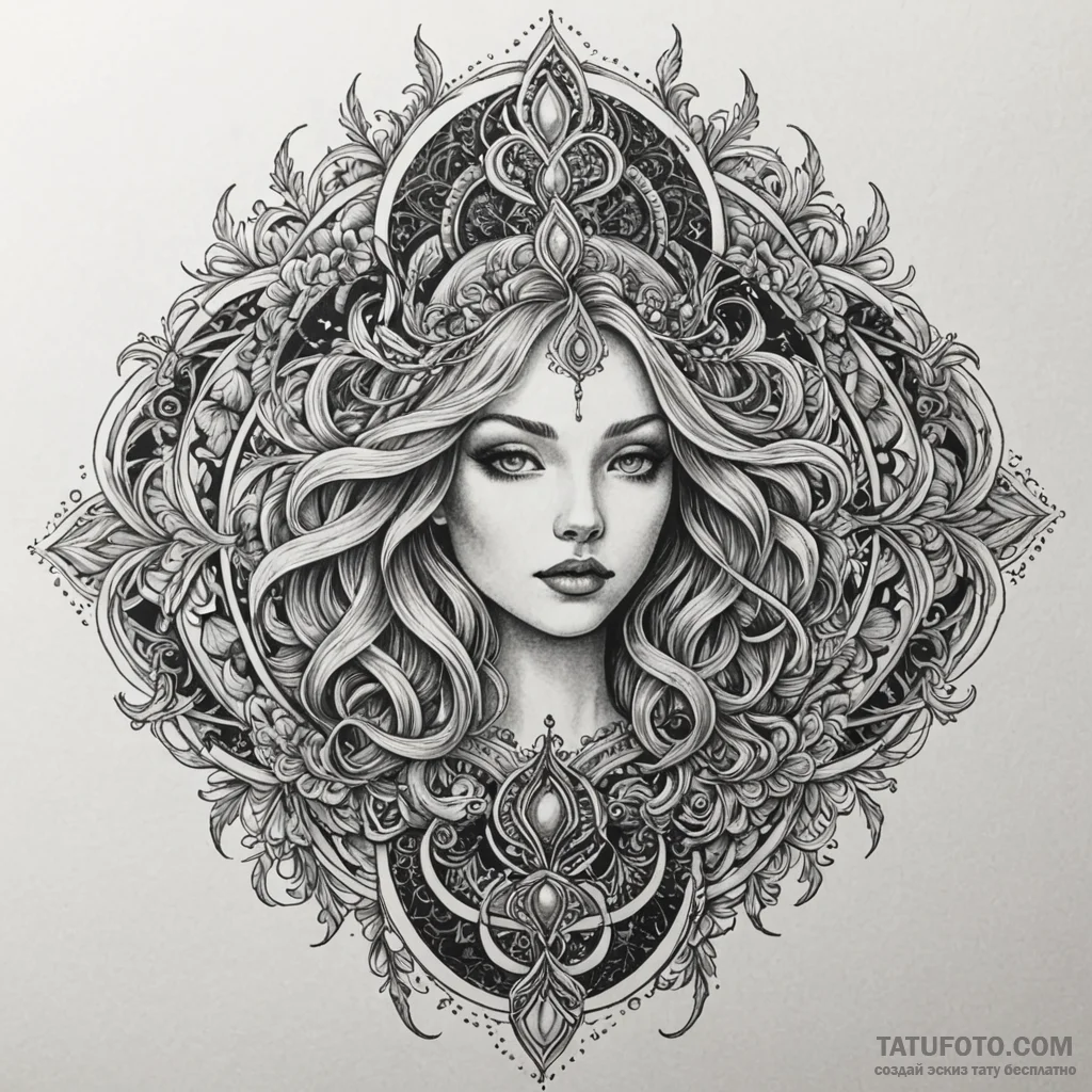 Northern winds tearing veil, concept art for... - эскиз тату (№1750265317_0, 18.06.2025 16:48) — Tatufoto.com