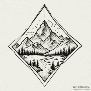 A mountain range symbol, tattoo flash sheet d... - эскиз тату (№1750265575_0, 18.06.2025 16:52) — Tatufoto.com