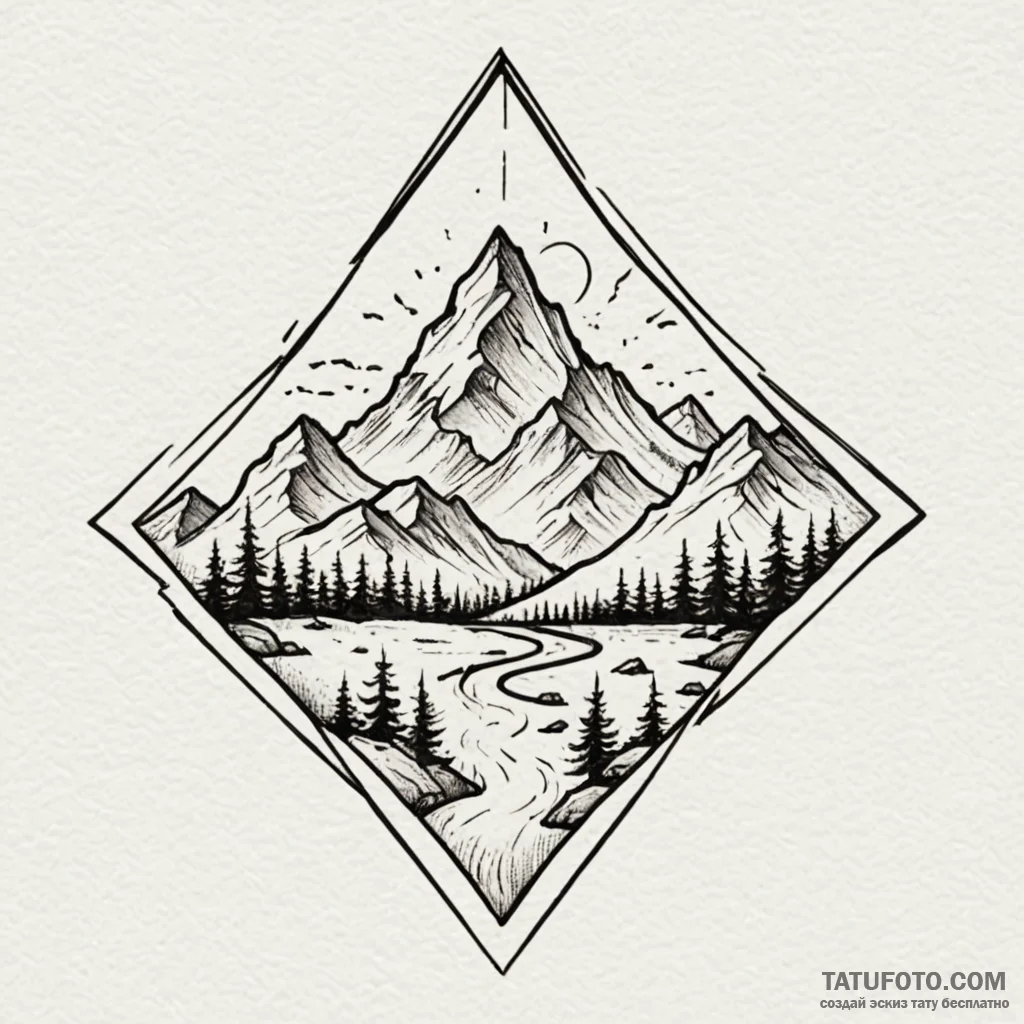 A mountain range symbol, tattoo flash sheet d... - эскиз тату (№1750265575_0, 18.06.2025 16:52) — Tatufoto.com