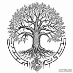 A tree with its roots exposed, forming a laby… — эскиз тату (№1750266155_0, 18.06.2025 17:02) — Tatufoto.com