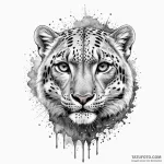 Snow leopard dissolving into a blizzard, tatt… — эскиз тату (№1750266351_0, 18.06.2025 17:05) — Tatufoto.com