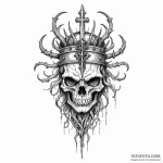 Clawed helm crowned with roots, tattoo line a… — эскиз тату (№1750266415_0, 18.06.2025 17:06) — Tatufoto.com