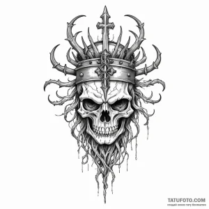 Clawed helm crowned with roots, tattoo line a... - эскиз тату (№1750266415_0, 18.06.2025 17:06) — Tatufoto.com