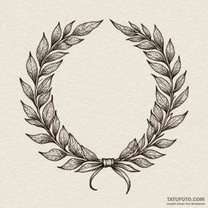 Laurel wreath, symbolizing victory and honor,... - эскиз тату (№1750266479_0, 18.06.2025 17:07) — Tatufoto.com
