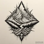 Mountain split by lightning, concept art for… — эскиз тату (№1750266936_0, 18.06.2025 17:15) — Tatufoto.com