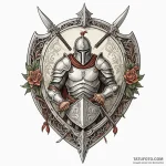 Hoplite phalanx, shields locked, spears brist… — эскиз тату (№1750267194_0, 18.06.2025 17:19) — Tatufoto.com