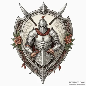 Hoplite phalanx, shields locked, spears brist... - эскиз тату (№1750267194_0, 18.06.2025 17:19) — Tatufoto.com