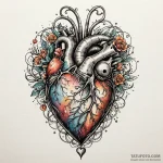 Ribcage opened like a locket to show a clockw… — эскиз тату (№1750267391_0, 18.06.2025 17:23) — Tatufoto.com