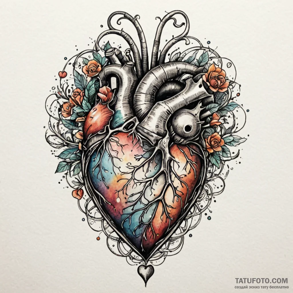 Ribcage opened like a locket to show a clockw... - эскиз тату (№1750267391_0, 18.06.2025 17:23) — Tatufoto.com