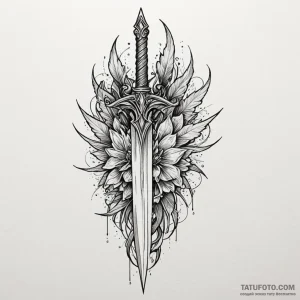 Dagger with crystal blade, concept art for ta... - эскиз тату (№1750267919_0, 18.06.2025 17:31) — Tatufoto.com