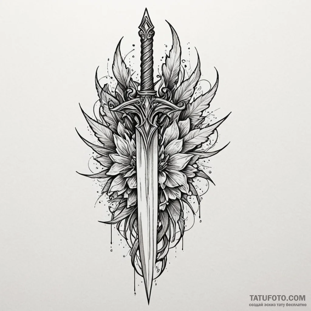 Dagger with crystal blade, concept art for ta... - эскиз тату (№1750267919_0, 18.06.2025 17:31) — Tatufoto.com