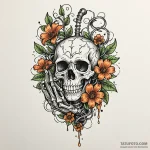 Tattoo machine held in a skeletal hand, drawi… — эскиз тату (№1750268051_0, 18.06.2025 17:34) — Tatufoto.com