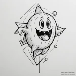 Pac-man being chased by a photorealistic ghos… — эскиз тату (№1750268181_0, 18.06.2025 17:36) — Tatufoto.com
