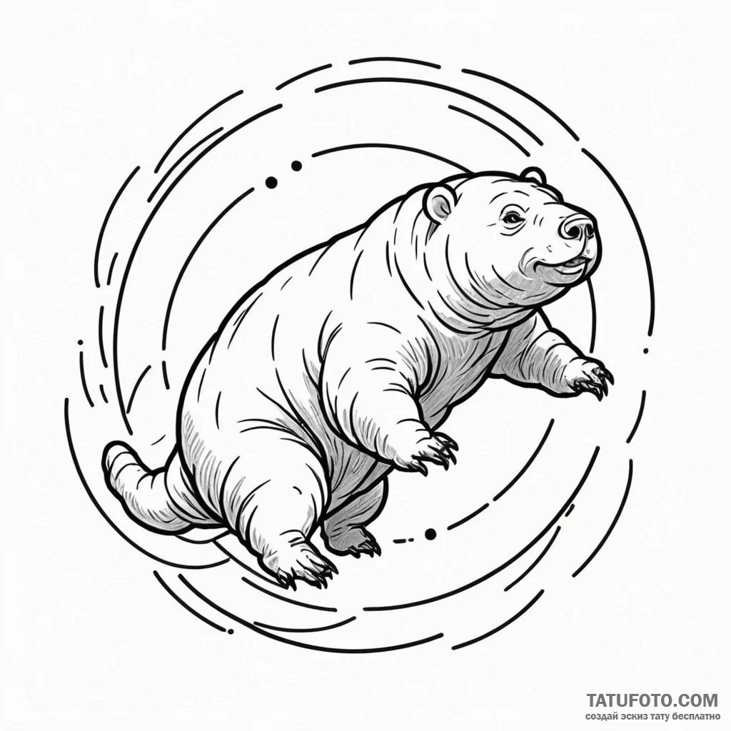 Tardigrade (water bear), concept art for tatt... - эскиз тату (№1750268310_0, 18.06.2025 17:38) — Tatufoto.com