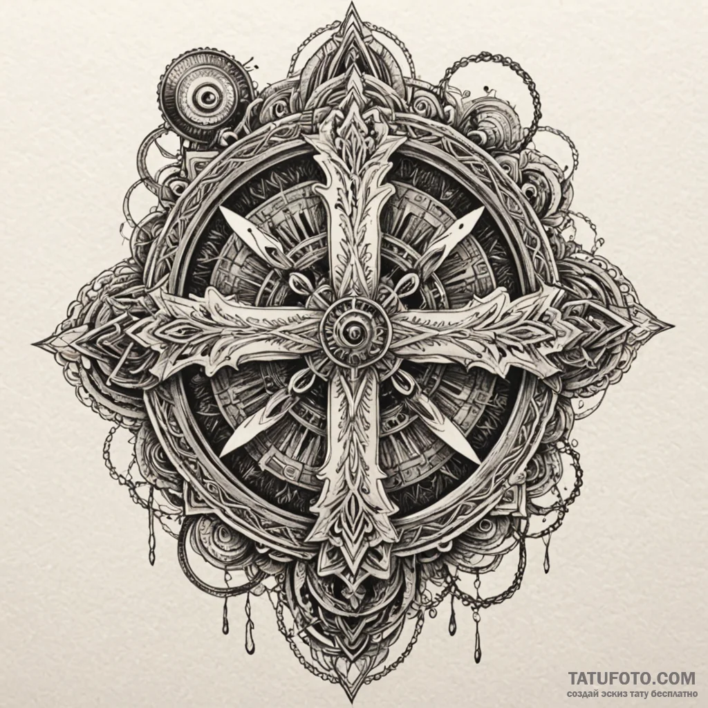 Icon, concept art for tattoo, masterpiece, be... - эскиз тату (№1750268832_0, 18.06.2025 17:47) — Tatufoto.com