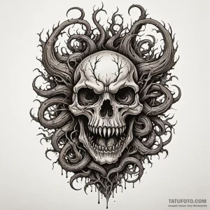 Rotten roots devouring relic, tattoo flash sh... - эскиз тату (№1750269028_0, 18.06.2025 17:50) — Tatufoto.com