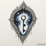 A key unlocking a galaxy in a keyhole, concep… — эскиз тату (№1750269678_0, 18.06.2025 18:01) — Tatufoto.com