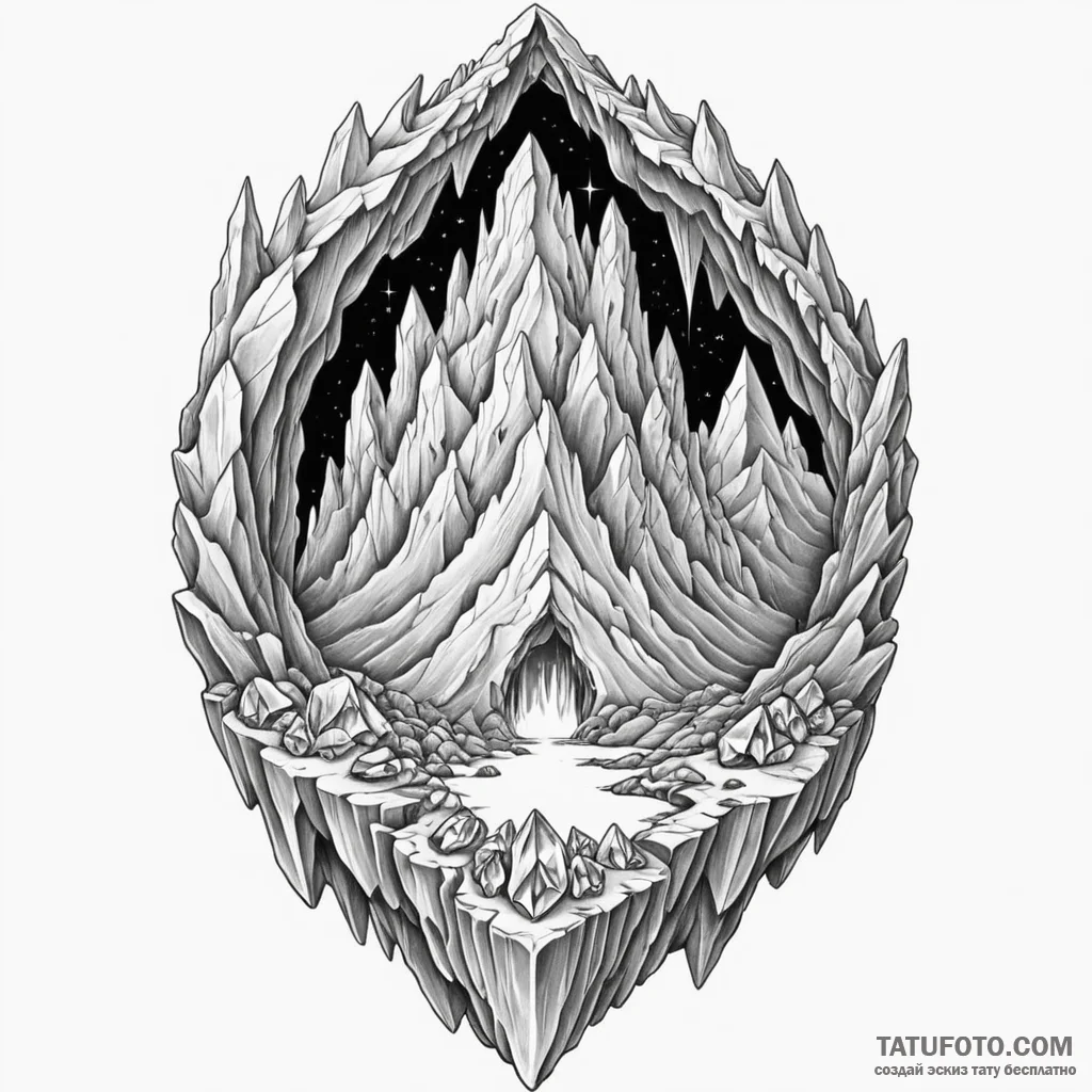 Crystal cave - эскиз тату (№1750269741_0, 18.06.2025 18:02) — Tatufoto.com