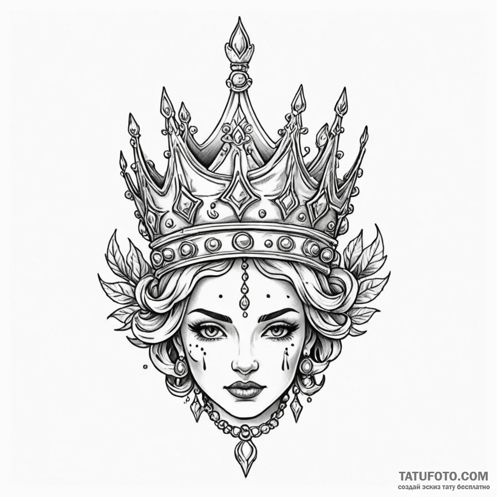 Ancient crown half-buried, tattoo flash sheet... - эскиз тату (№1750269870_0, 18.06.2025 18:04) — Tatufoto.com