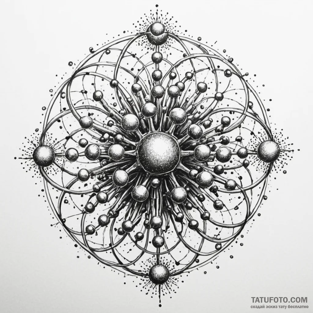 Electron microscope view of a virus, detailed... - эскиз тату (№1750270579_0, 18.06.2025 18:16) — Tatufoto.com
