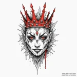 Shadow mask crowned in frost, concept art for… — эскиз тату (№1750270775_0, 18.06.2025 18:19) — Tatufoto.com