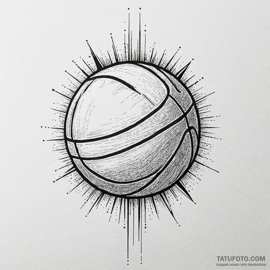 A classic basketball court lines, defined,, t... - эскиз тату (№1750270840_0, 18.06.2025 18:20) — Tatufoto.com