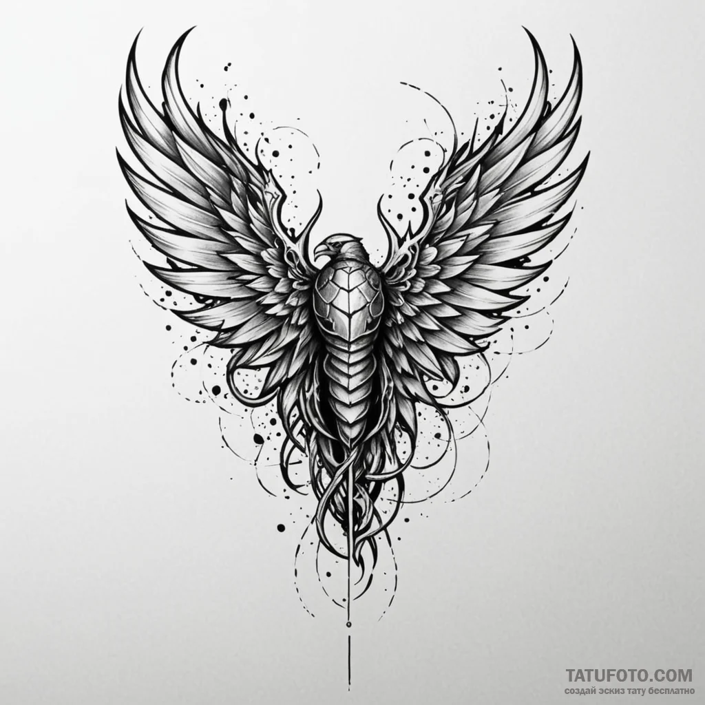 Fractured wings beneath iron sky, tattoo draw... - эскиз тату (№1750270969_0, 18.06.2025 18:22) — Tatufoto.com