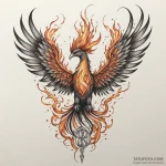 Phoenix rising from embers, symbolizing renew… — эскиз тату (№1750271875_0, 18.06.2025 18:37) — Tatufoto.com