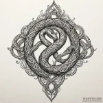 Infinity symbol as two intertwined snakes, co… — эскиз тату (№1750272726_0, 18.06.2025 18:52) — Tatufoto.com