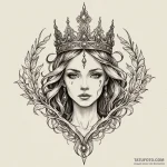 Needle relic crowned with bone, ink illustrat… — эскиз тату (№1750273250_0, 18.06.2025 19:00) — Tatufoto.com
