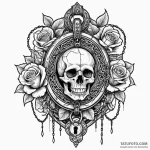 Ancient door with chained lock, tattoo sketch… — эскиз тату (№1750273448_0, 18.06.2025 19:04) — Tatufoto.com