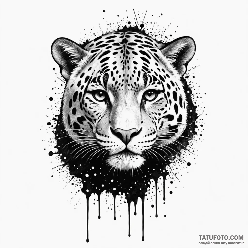 Jaguar with spots that shift like constellati... - эскиз тату (№1750273643_0, 18.06.2025 19:07) — Tatufoto.com