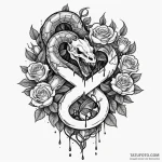 Onyx serpent devouring rune, artistic tattoo… — эскиз тату (№1750274360_0, 18.06.2025 19:19) — Tatufoto.com