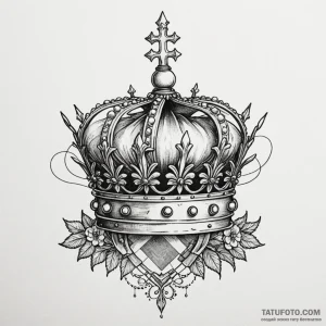 Queen's crown abandoned on a chessboard, conc... - эскиз тату (№1750274619_0, 18.06.2025 19:23) — Tatufoto.com