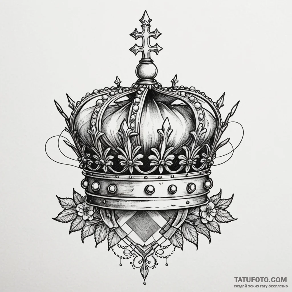 Queen's crown abandoned on a chessboard, conc... - эскиз тату (№1750274619_0, 18.06.2025 19:23) — Tatufoto.com