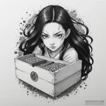Nezuko in her box from demon slayer, tattoo l… — эскиз тату (№1750275072_0, 18.06.2025 19:31) — Tatufoto.com