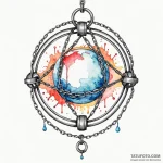 Orb bound in iron chains, tattoo drawing outl… — эскиз тату (№1750275176_0, 18.06.2025 19:32) — Tatufoto.com