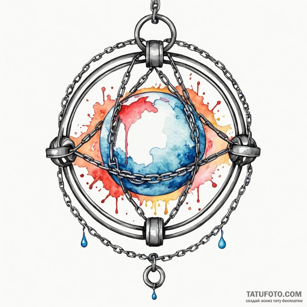 Orb bound in iron chains, tattoo drawing outl... - эскиз тату (№1750275176_0, 18.06.2025 19:32) — Tatufoto.com