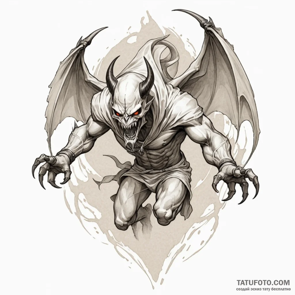 Demon talon tearing through veil, concept art... - эскиз тату (№1750275508_0, 18.06.2025 19:38) — Tatufoto.com