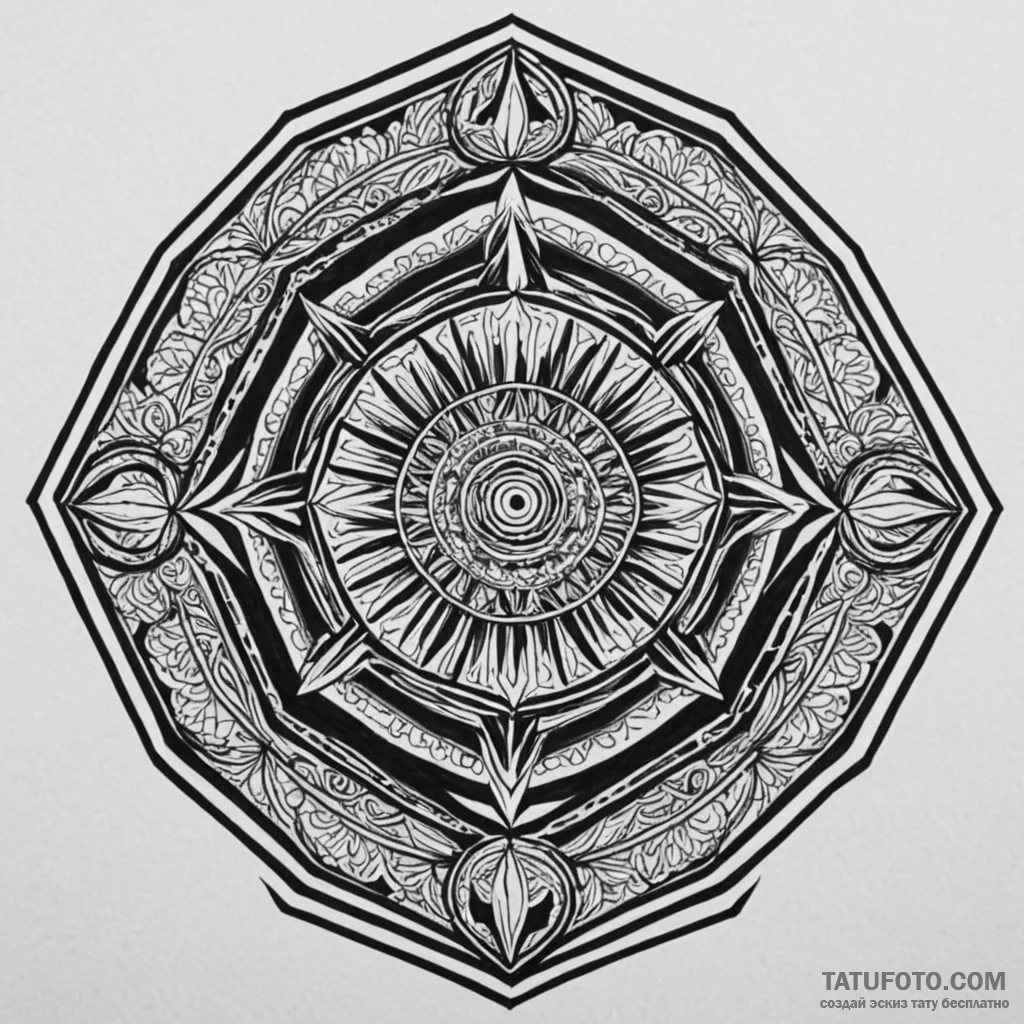 Octagon shield split by blade, tattoo sketch... - эскиз тату (№1750276211_0, 18.06.2025 19:50) — Tatufoto.com
