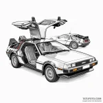 The delorean time machine — эскиз тату (№1750276339_0, 18.06.2025 19:52) — Tatufoto.com